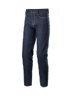 Alpinestars Pantalon Denim Sektor Coupe Standard, jean technique de moto urbain en bleu foncé avec coutures triples, certifié CE