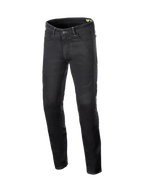 Alpinestars pantalon denim Copper V3, jean de moto pour homme, noir, denim de coton extensible renforcé en fibres d'aramide, coupe droite urbaine