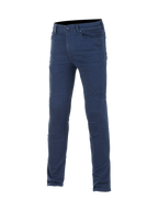 Alpinestars Denim Technique Stretch Cerium, pantalon de moto pour homme à coupe ajustée, bleu, denim avec protections Nucleon Plus, certifié CE