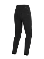 Leggings Alpinestars Stella Flex-Ast, leggings de moto pour femme, noir, vue arrière avec ceinture taille haute et poches arrière fonctionnelles, équipement de conduite urbain élégant avec logo Alpinestars discret sur la poche.