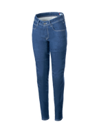 Alpinestars Denim de moto Daisy V3, pantalon de moto urbain pour femme, bleu, coupe ajustée, denim technique stretch, certifié CE