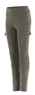 Alpinestars Women's Iria Leggings, leggings de moto vert militaire, coupe ajustée avec poches cargo latérales, large taille élastique, équipement de conduite urbaine au profil anatomique