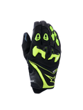 Alpinestars SP-R Pro Gloves, Motorcycle Racing Gloves, Black and Yellow Fluo, featuring divided TPU knuckle protection, perforated leather and textile construction, bright neon accents with Alpinestars logo and sp-r pro branding on the cuff