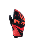 Gants Alpinestars SP-R Pro, gants de moto sport, rouge vif, rouge fluo et noir, dotés d'une protection de jointure en TPU divisée, de doigts en cuir perforé pour la ventilation et d'un design élégant en cuir de chèvre et textile avec le logo étoile Alpinestars.