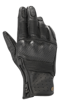 Gants en cuir Alpinestars Rayburn V2, noir, gants de moto urbains avec construction en cuir perforé, inserts accordéon nervurés sur les doigts et le dos de la main, fermeture éclair latérale et style inspiré de l'héritage