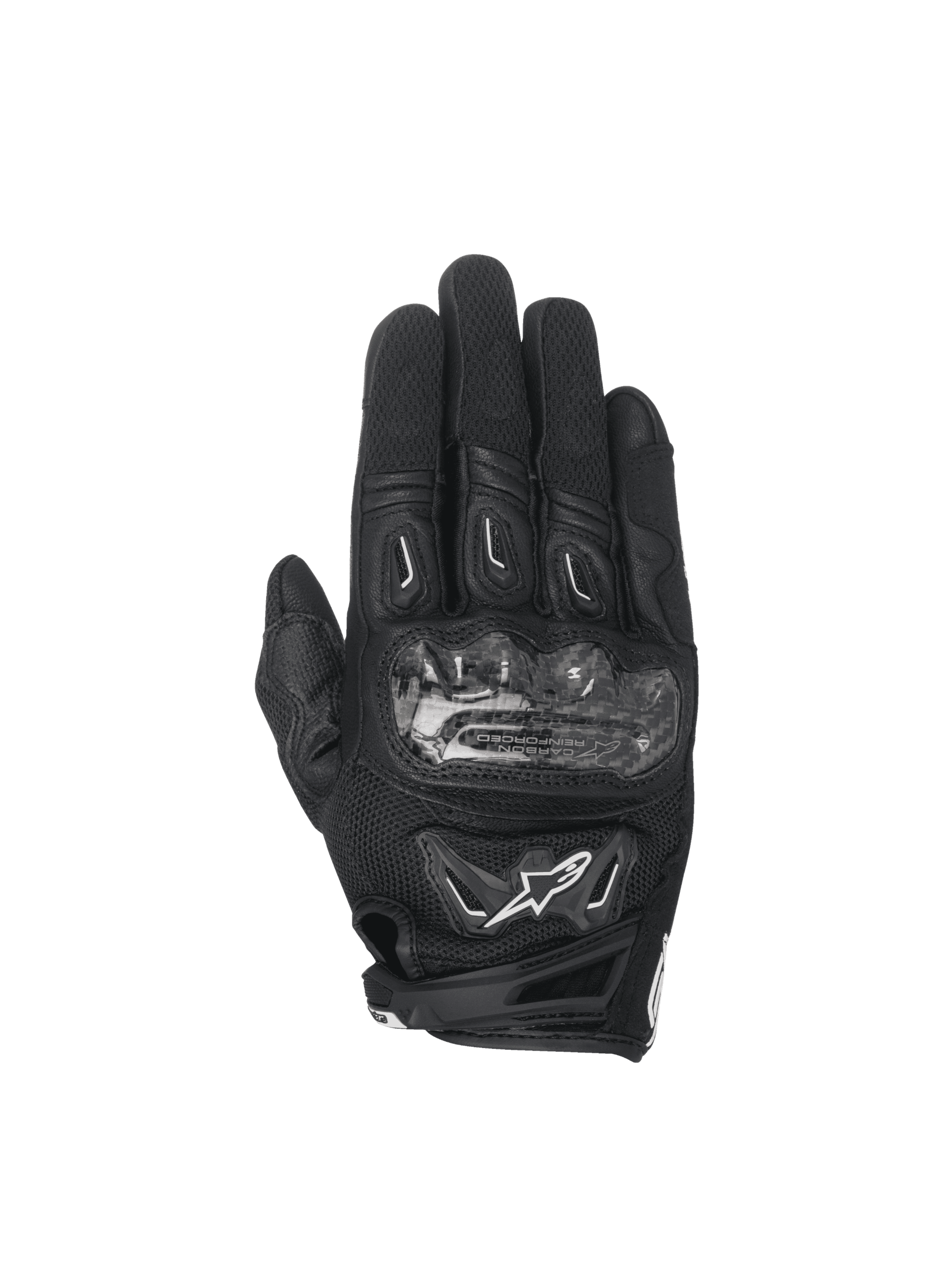 Alpinestars Stella SMX-2 Air Carbon V2 Women's Motorcycle Racing Gloves, Black Leather and 3D Mesh with Carbon Knuckle.