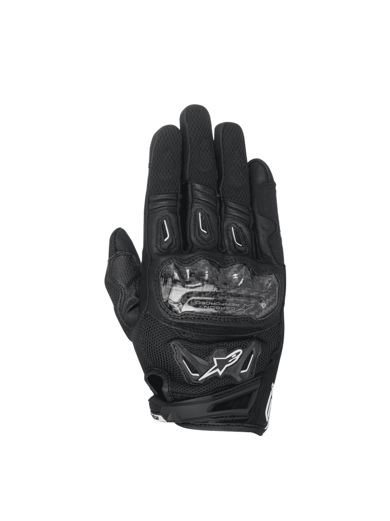 Gants Alpinestars Stella SMX-2 Air Carbon V2, gants de moto pour femme, noirs, cuir et mesh 3D, protection en carbone