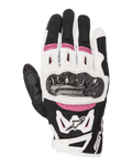 Alpinestars Stella SMX-2 Air Carbon V2, gants de moto pour femme, noir, blanc et fuchsia, avec protection des articulations en fibre de carbone, ventilation en mesh 3D et logo Alpinestars, design sportif à manchette courte
