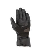 Alpinestars Stella SP-8 V3, gants de moto pour femme, noirs, vue de la paume en cuir avec renforts de grip et manchette perforée, équipement de protection