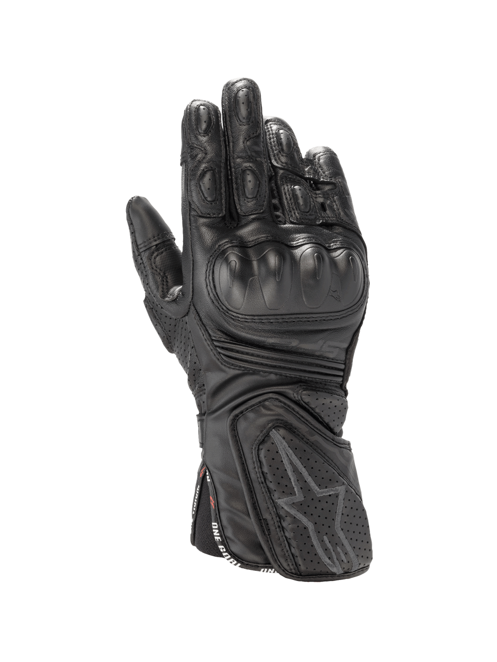 Alpinestars Stella SP-8 V3, gants de moto femme, noirs, en cuir avec protection rigide et manchette longue, certifiés CE