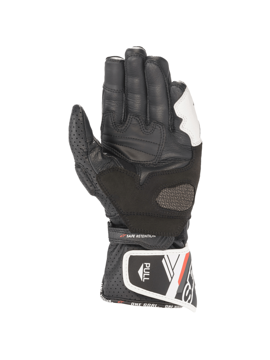 Alpinestars Stella SP-8 V3, gants de moto pour femme, noirs et blancs, cuir avec paume renforcée, certifiés CE