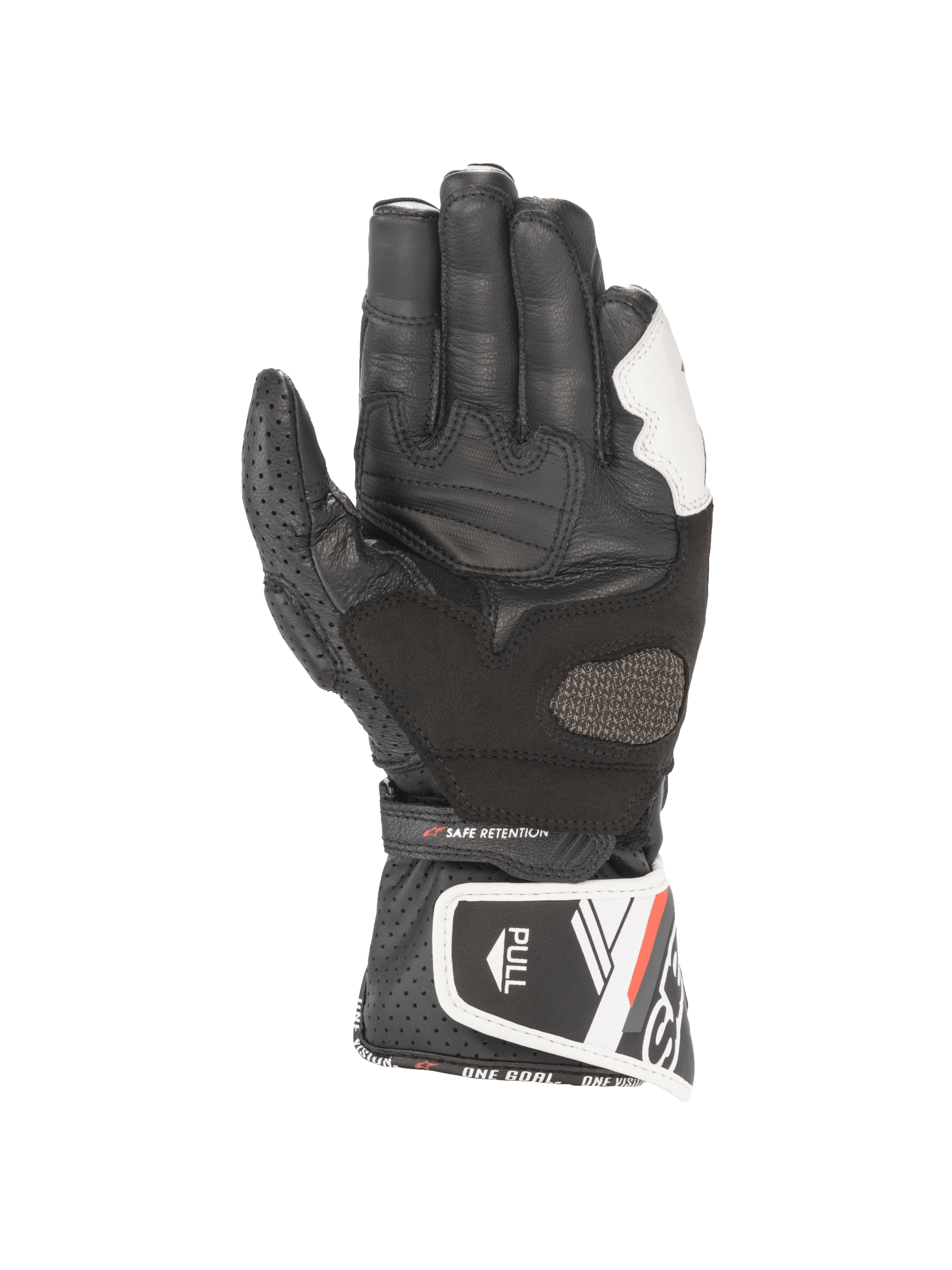 Alpinestars Stella SP-8 V3, gants de moto pour femme, noirs et blancs, cuir avec paume renforcée, certifiés CE