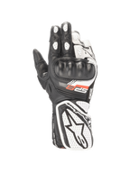 Alpinestars Stella SP-8 V3, gants de moto racing pour femme, noirs et blancs, cuir avec protection certifiée CE