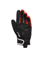 Gants imperméables Alpinestars Moblast, Noir Anthracite Orange, vue de la paume montrant la construction en cuir de chèvre, logo Drystar, touches d'orange vif entre les doigts, design à manchette courte avec fermeture au poignet bordée de blanc