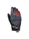 Gants imperméables Alpinestars Moblast, gants de moto, anthracite et noir avec des accents orange, design à manchette courte avec graphismes linéaires rouge-orange, logo étoile Alpinestars blanc sur la manchette et marquage « astars » sur le doigt, dos en textile technique pour une protection par tous les temps