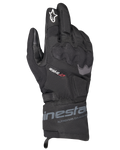 Gants Alpinestars WT-3 Drystar Thermiques, gants de moto de randonnée noirs, construction imperméable et isolée avec protection des articulations moulée, logo étoile blanche sur l'index et manchette mi-longue avec marquage Alpinestars.