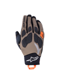 Alpinestars Maxdura Drystar, gants de moto adventure, marron et noirs avec accents orange, avec articulations en TPR flexibles et construction imperméable