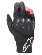 Gants Alpinestars Hyde XT Drystar® XF, gants de moto Adventure Touring, noir et rouge vif, avec protection des articulations étendue en viscoélastique, construction imperméable en textile et cuir, et logo Alpinestars blanc sur la manchette