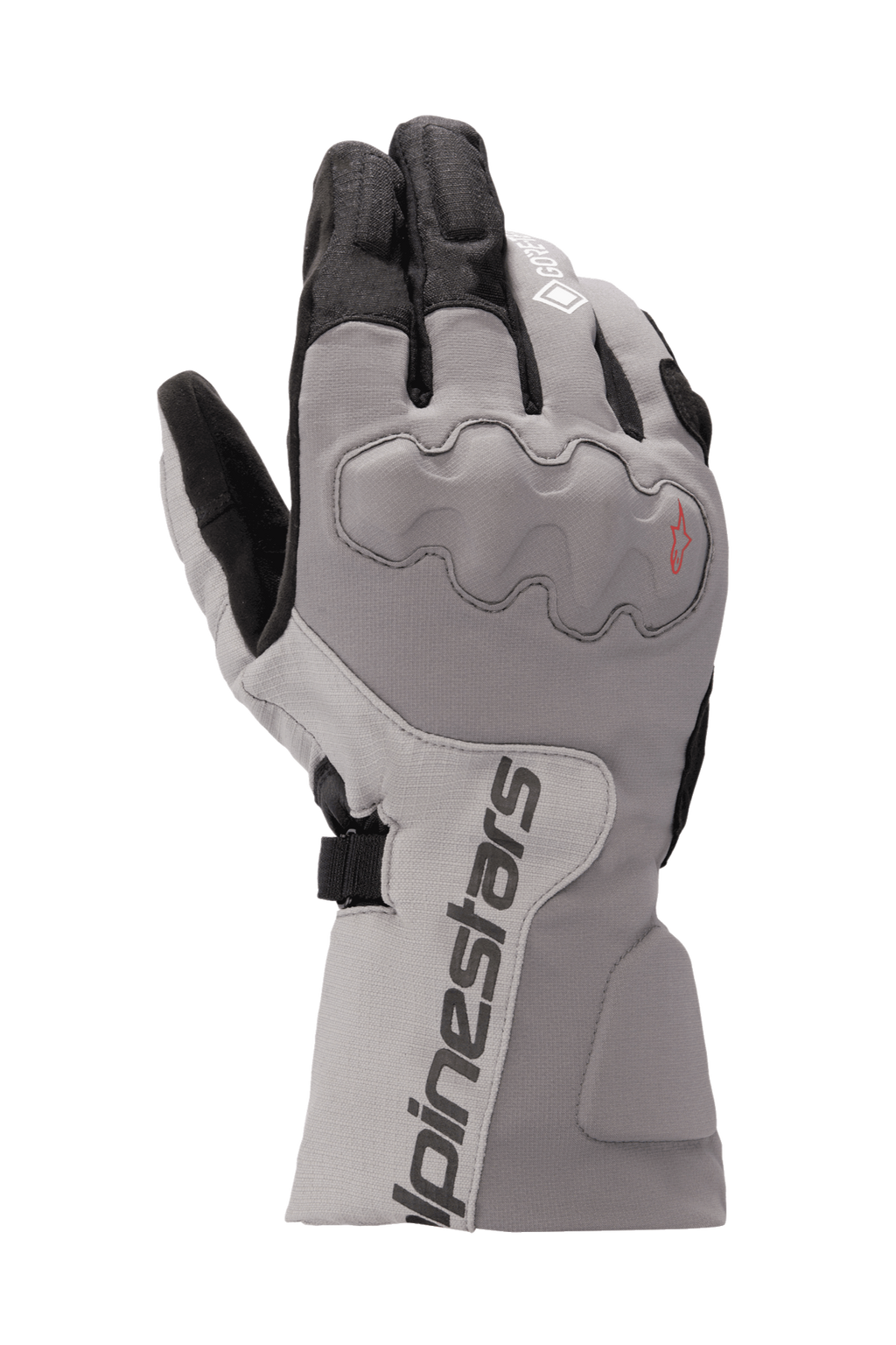 Alpinestars WR-X GORE-TEX, gants de moto touring, gris foncé et gris givré avec noir, manchette longue, protection des articulations recouverte, imperméables et isolés pour la conduite hivernale