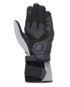 Gants Alpinestars Tourer W-7 V2 Drystar®, vue de la paume, noir et gris foncé, gants de moto d'hiver avec renforts de paume en cuir, index compatible avec les écrans tactiles et système de fermeture à double sangle pour un ajustement sûr