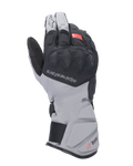 Gants Alpinestars Tourer W-7 V2 Drystar, gants de moto touring, noir et gris foncé avec accent rouge, modèle d'hiver imperméable avec manchette longue, protection des articulations SP Lite recouverte et système de fermeture réglable
