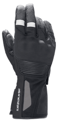 Gants Alpinestars Denali Aerogel Drystar®, gants de moto adventure touring, noirs avec accents nervurés blancs sur les doigts, protection des articulations moulée et marquage sur le poignet, construction technique multi-matériaux pour la performance par temps froid