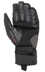 Alpinestars Bogota' Drystar® XF Gloves, Motorcycle Gloves, Black, palm view featuring reinforced leather construction, adjustable wrist strap, and Drystar branding, durable gear for adventure touring