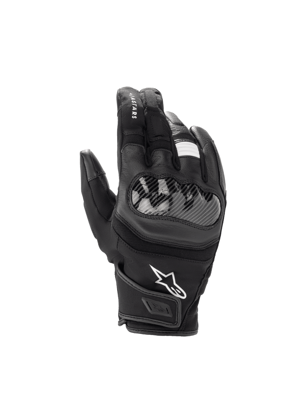 Alpinestars SMX Z Drystar®, gants de moto noirs pour homme, imperméables avec protection rigide et manchette courte en cuir.
