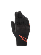 Alpinestars gants S-Max Drystar, gants de moto homme noirs et rouges fluorescents, imperméables, protection des articulations.