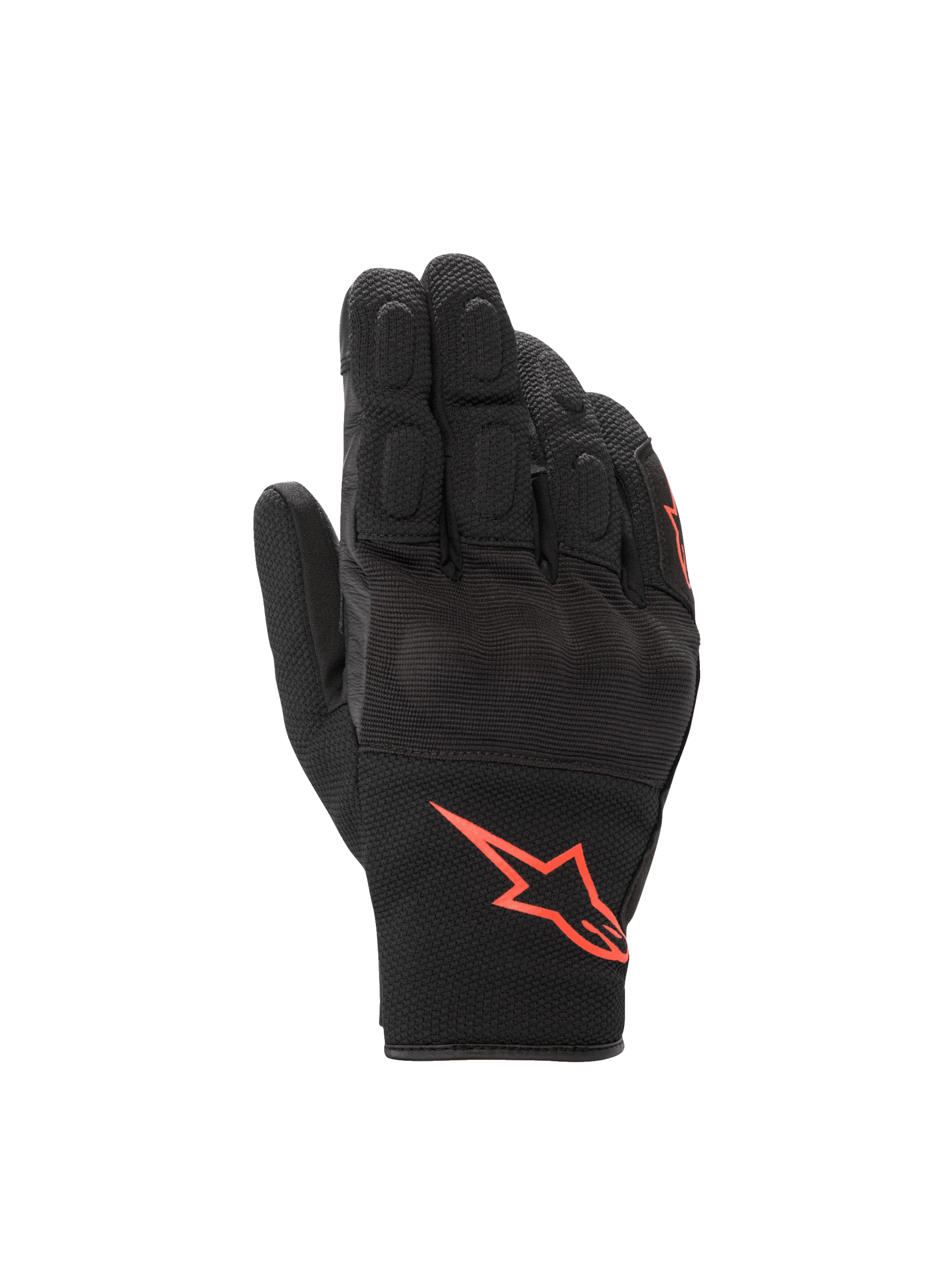 Alpinestars gants S-Max Drystar, gants de moto homme noirs et rouges fluorescents, imperméables, protection des articulations.