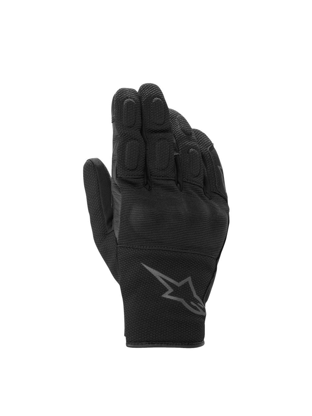 Alpinestars S-Max Drystar Gloves, gray and black anthracite waterproof short sport motorcycle gloves with knuckle protection.