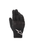 Alpinestars S-Max Drystar, gants de moto pour homme, noirs et blancs, imperméables avec protection d'articulations rigide, mélange cuir et mesh.