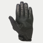 Gants Alpinestars C-30 Drystar®, Noir, vue de la paume montrant des renforts en suède synthétique avec rembourrage en mousse, des zones d'adhérence avec revêtement PU sur le pouce et la paume, et une sangle de poignet auto-agrippante réglable, gants de moto imperméables