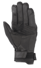 Alpinestars Syncro V2 Drystar® Gloves, noir, gants de moto urbains, vue de la paume avec construction en daim synthétique renforcé, zones rembourrées pour la protection et fermeture réglable au poignet avec logo embossé.