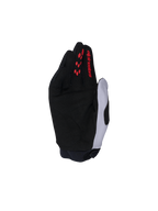 Alpinestars Full Bore V2, gants de moto junior, noirs et lilas clair, paume en suède synthétique avec détails rouges.