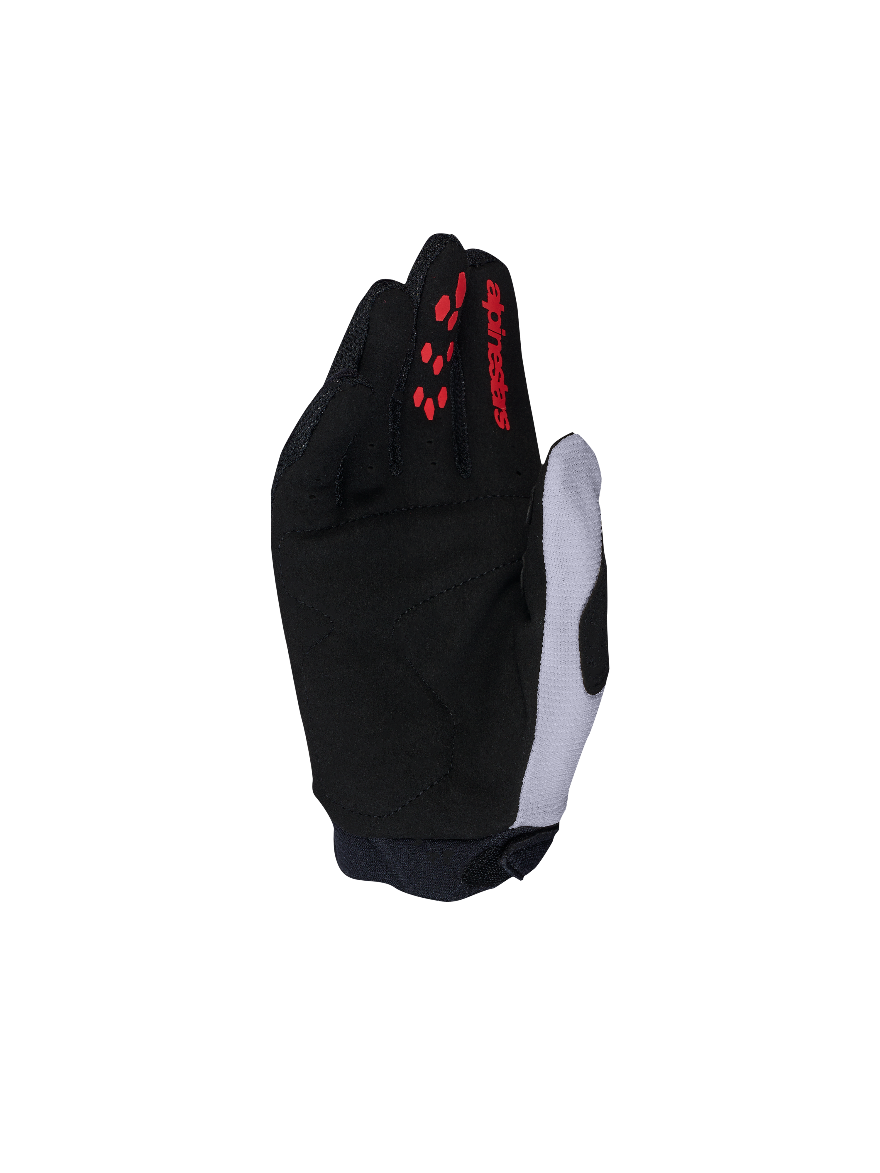 Alpinestars Full Bore V2, gants de moto junior, noirs et lilas clair, paume en suède synthétique avec détails rouges.