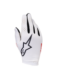 Alpinestars Sim Gloves Graphic 1, gants de SIM racing, Silver Ice avec accents noirs et rouges, avec un logo étoile noir proéminent sur le revers, des panneaux de doigts perforés pour la ventilation et une conception en textile léger pour la précision de jeu.