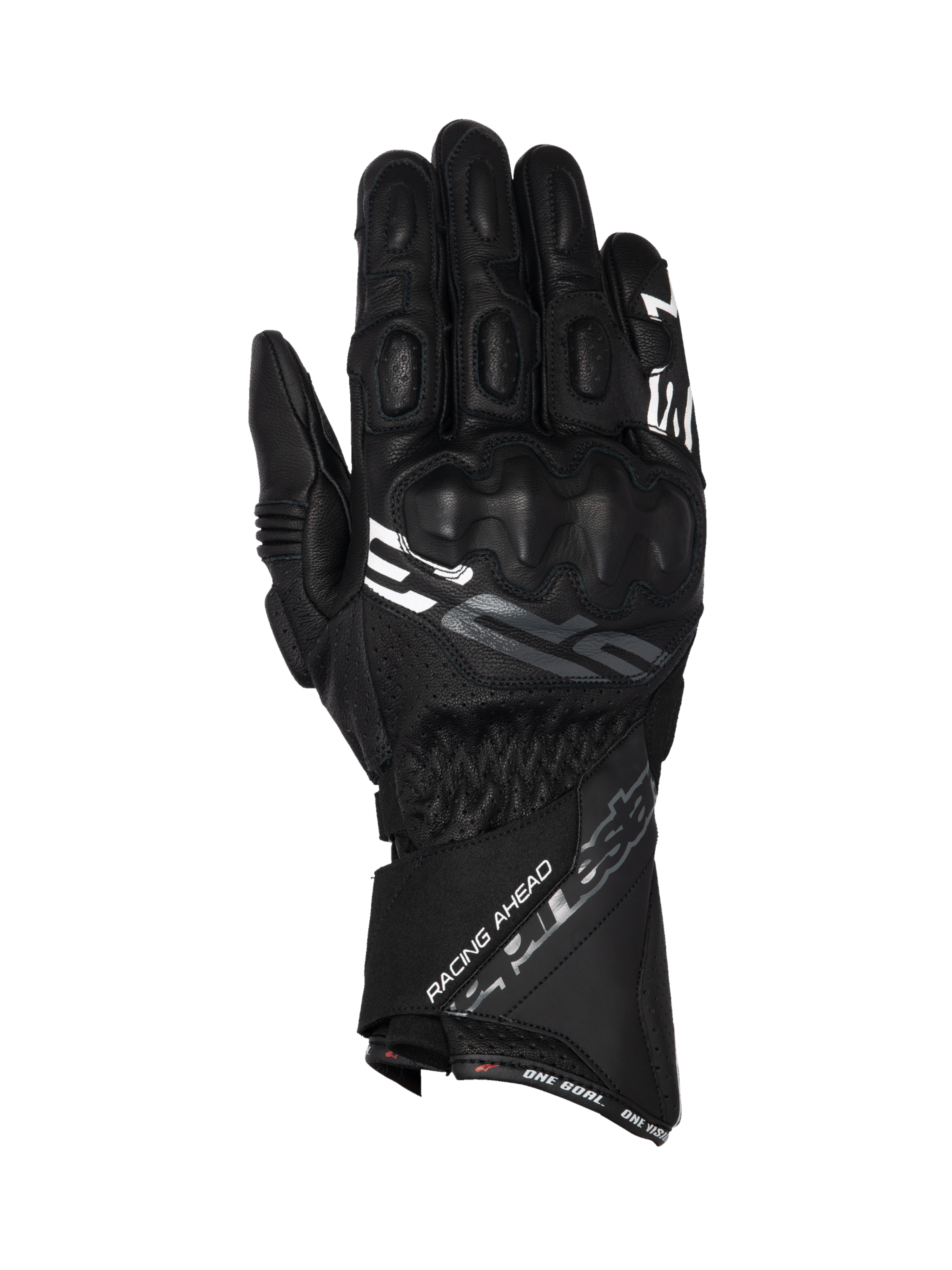 Alpinestars gants SP-3, gants de moto racing noirs, cuir de chèvre, protection des articulations et manchette longue.