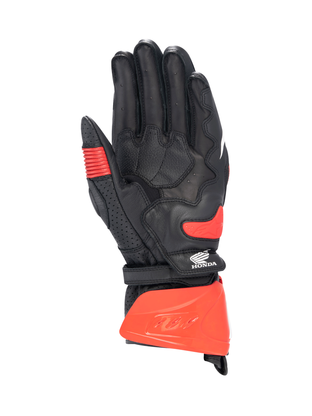 Alpinestars gants Honda GP Pro R3, gants de moto noirs et rouge vif, homme, paume en cuir de kangourou, certifiés CE