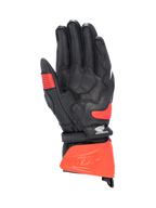 Alpinestars gants Honda GP Pro R3, gants de moto noirs et rouge vif, homme, paume en cuir de kangourou, certifiés CE