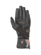 Alpinestars SP-8 V3, gants de moto en cuir noir, vue de la paume avec renforts de grip et manchette sécurisée.