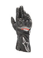 Gants Alpinestars SP-8 V3, gants de moto racing en cuir de chèvre noir, avec protection SP double densité