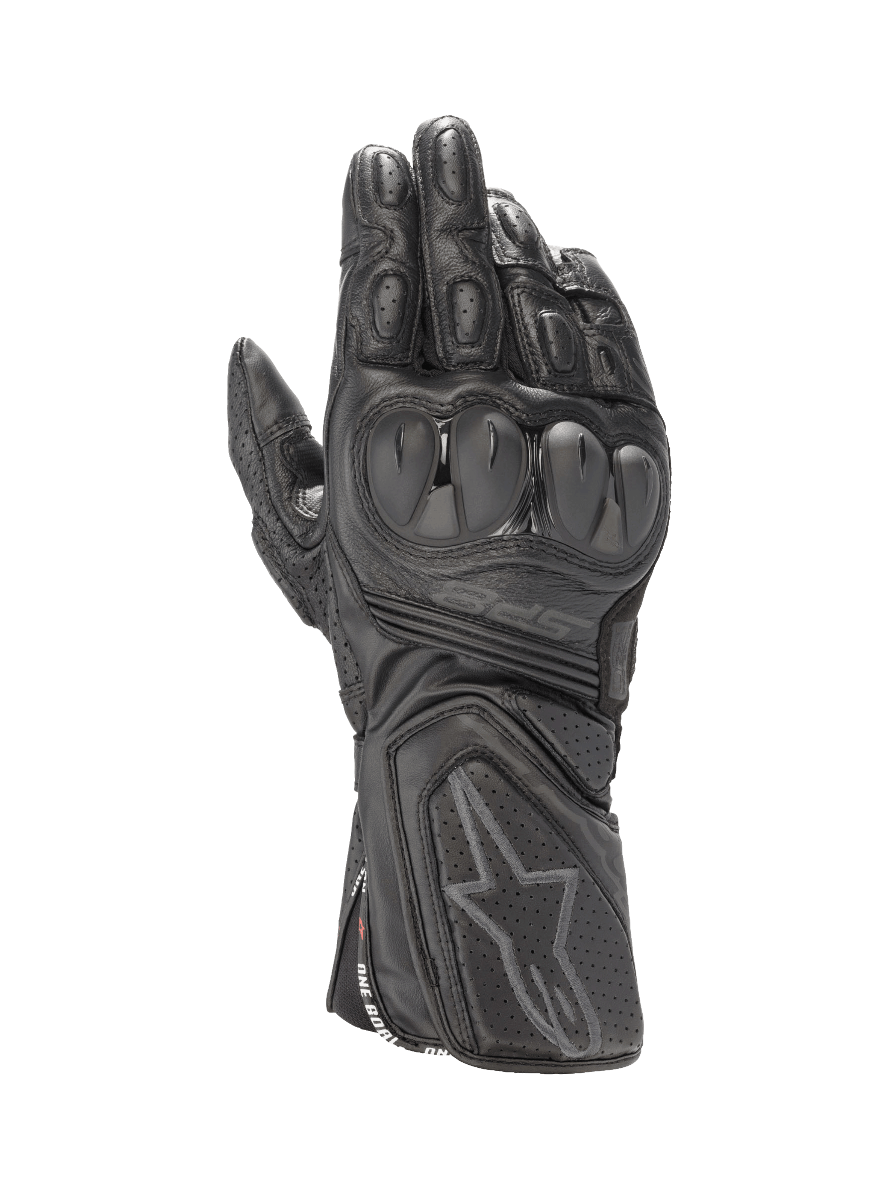 Alpinestars SP-8 V3, gants de moto racing pour homme, noirs, en cuir avec protection des articulations double densité.