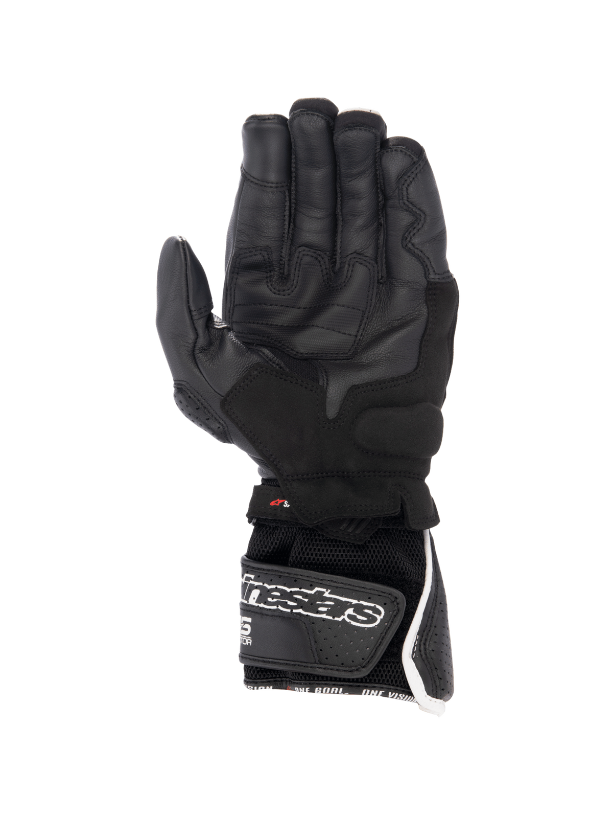 Alpinestars, gants SP-8 V3 Air, gants de moto racing pour homme, noirs et blancs, cuir perforé avec paume adhérente.
