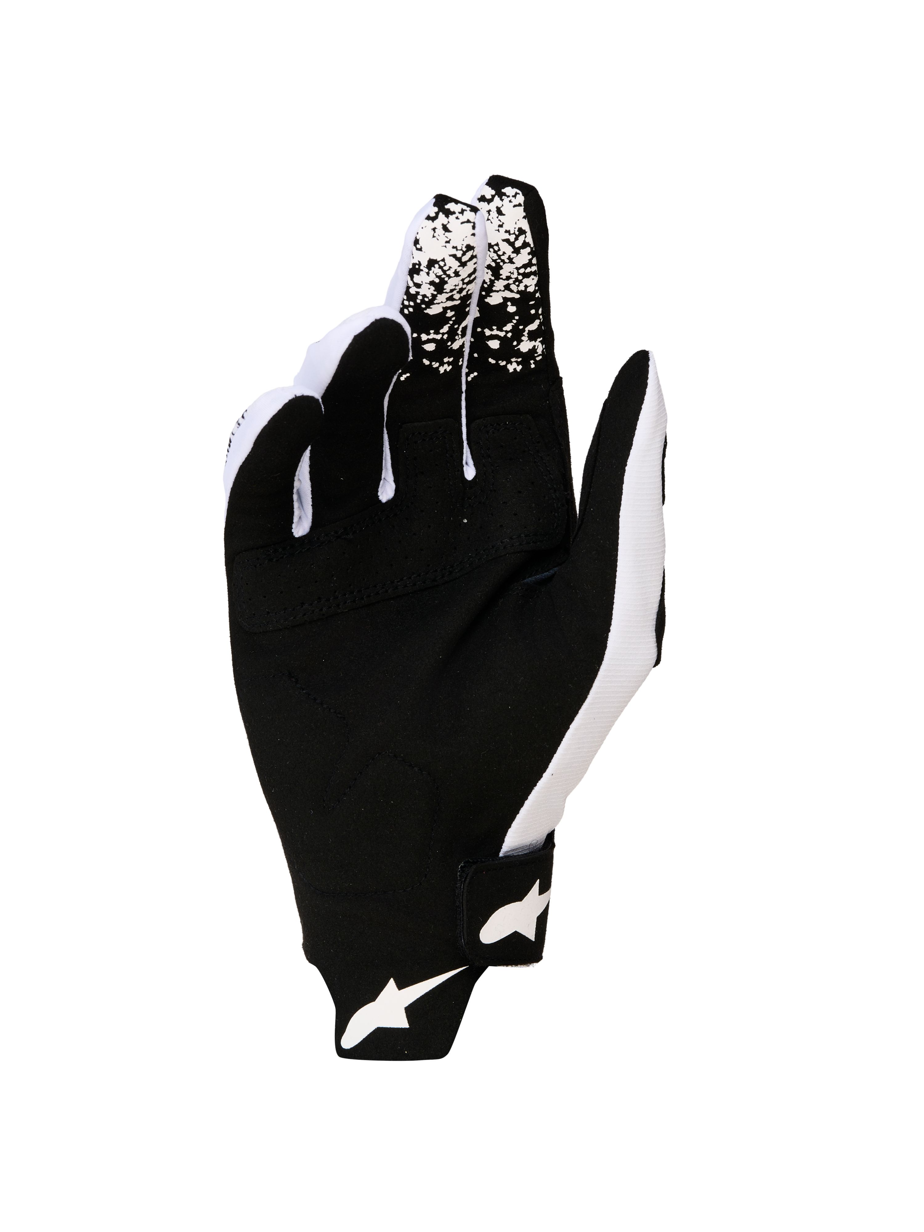 Alpinestars Techstar 2027, gants de motocross pour homme, noirs et blancs, dotés d'une paume en suède synthétique durable pour un contrôle optimal en tout-terrain
