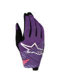 Alpinestars Gants Radar Pro 2027, gants de motocross pour homme, violets et noirs, maille extensible et logo étoile blanc.