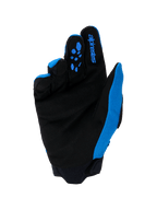 Alpinestars Full Bore V2 Gloves, Motocross Gloves, Ucla Blue and Black, palm view featuring reinforced synthetic suede, blue silicone grip patterns on fingers, Alpinestars logo branding, and durable neoprene cuff