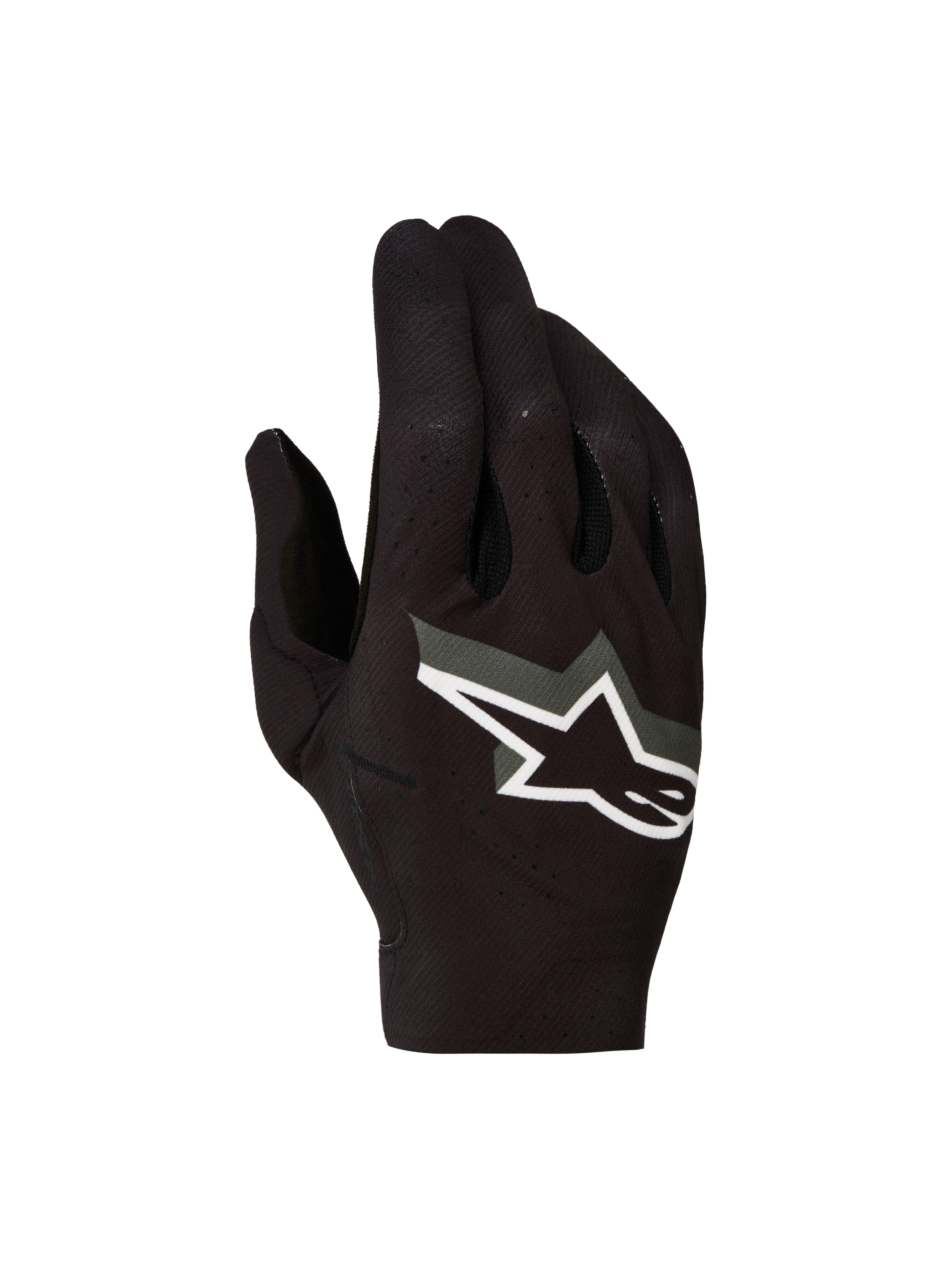 Alpinestars Gants Supertech MX 2027, gants de motocross pour homme, noirs et blancs, textile respirant sans couture.