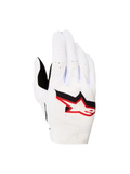 Alpinestars Supertech MX 2027, gants de motocross pour homme, blancs et rouges, avec dos perforé et extensible respirant.