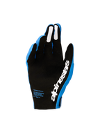 Gants Alpinestars Supertech MX 2027, gants de motocross, homme, bleus et noirs, paume perforée et grips en silicone blancs
